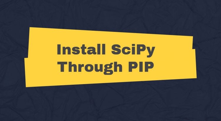 install scipy through pip