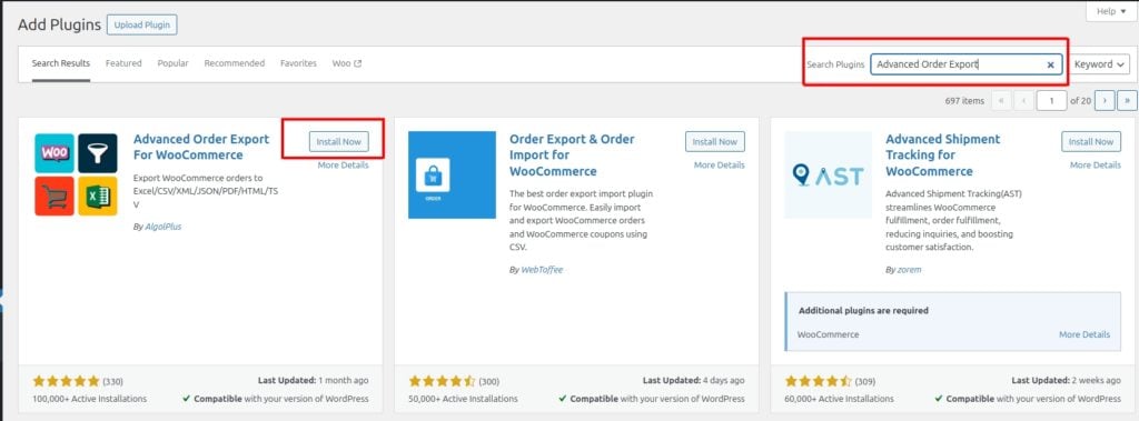 advanced order export plugin