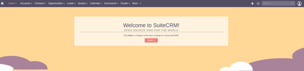 SuiteCRM Dashboard
