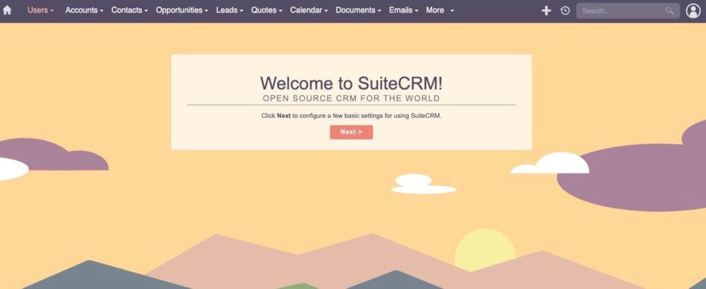How to Install SuiteCRM on Ubuntu 26.04 dashboard