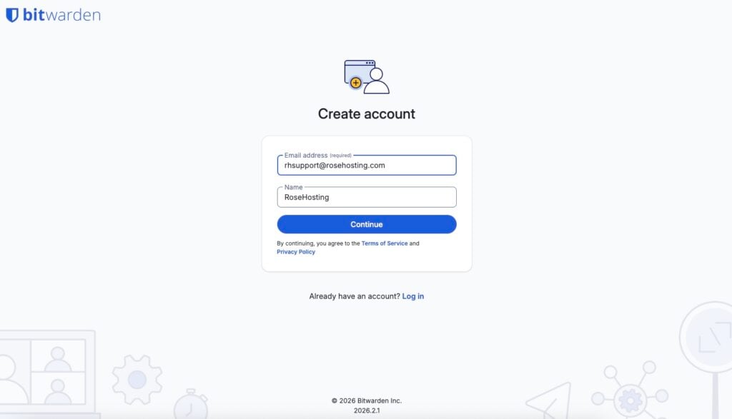 Create a BitWarden account