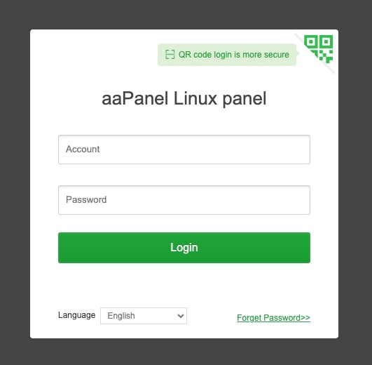aaPanel Control Panel on Debian 13