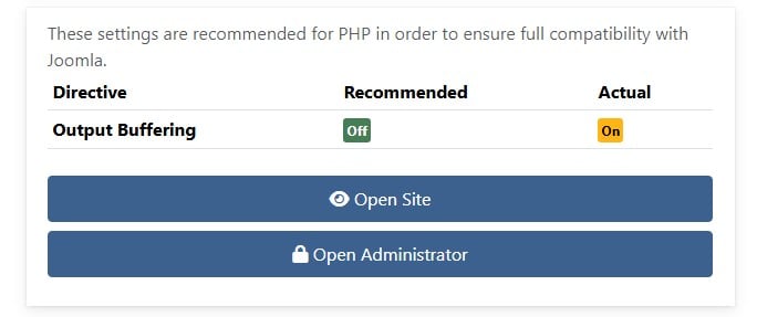 Joomla Dashboard